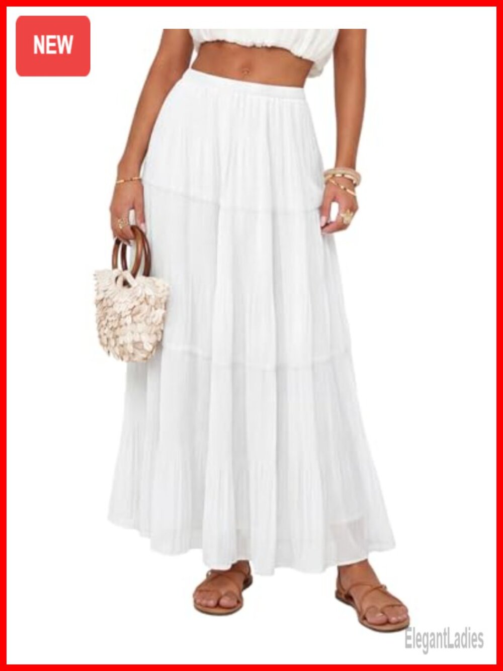 Women's Chiffon Pleated Maxi Skirt High Waisted Flowy A-Line Long